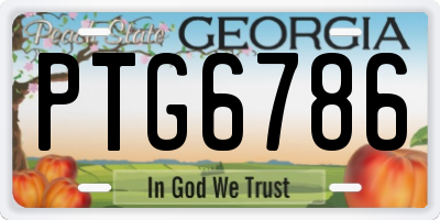 GA license plate PTG6786