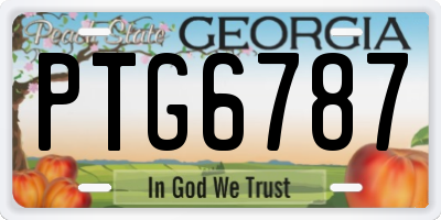 GA license plate PTG6787