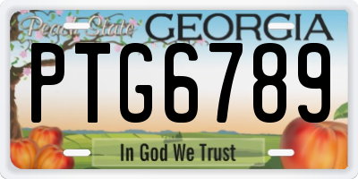 GA license plate PTG6789