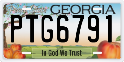 GA license plate PTG6791