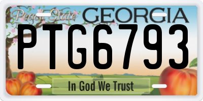 GA license plate PTG6793