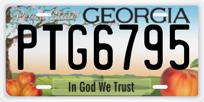 GA license plate PTG6795