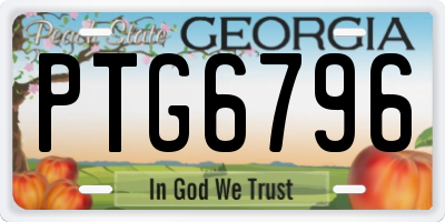 GA license plate PTG6796