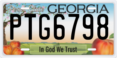 GA license plate PTG6798