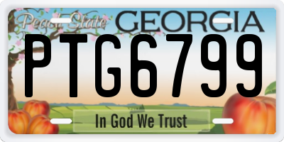 GA license plate PTG6799