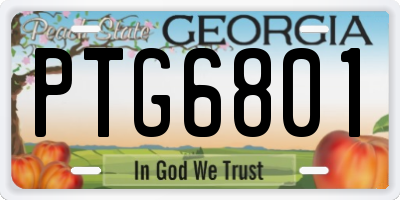 GA license plate PTG6801