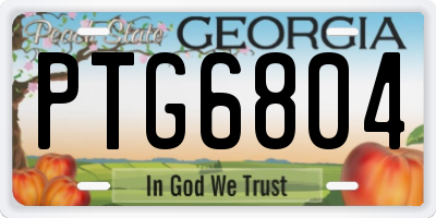 GA license plate PTG6804