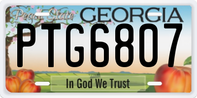 GA license plate PTG6807