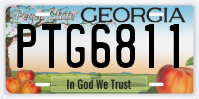 GA license plate PTG6811