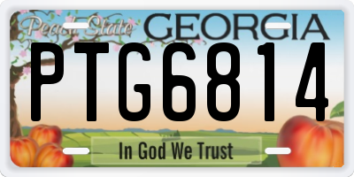 GA license plate PTG6814