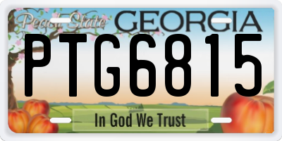 GA license plate PTG6815