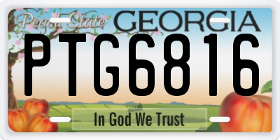 GA license plate PTG6816