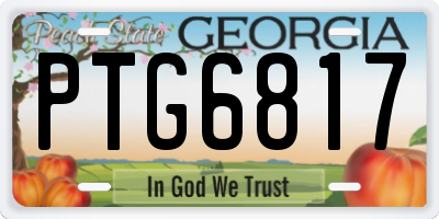 GA license plate PTG6817