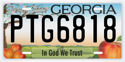 GA license plate PTG6818