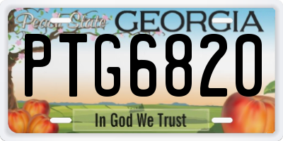 GA license plate PTG6820