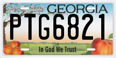 GA license plate PTG6821