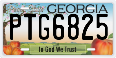 GA license plate PTG6825