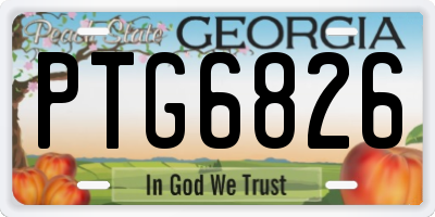 GA license plate PTG6826