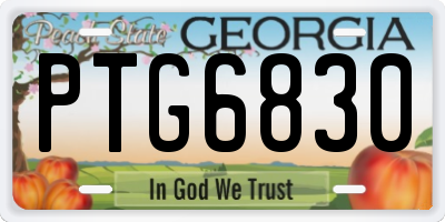 GA license plate PTG6830