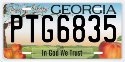 GA license plate PTG6835
