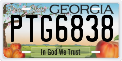 GA license plate PTG6838