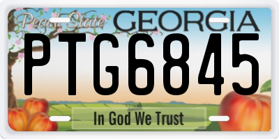 GA license plate PTG6845