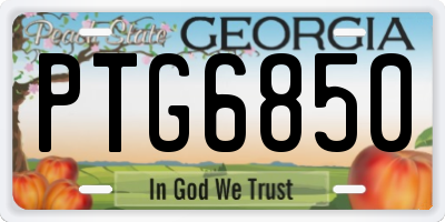 GA license plate PTG6850