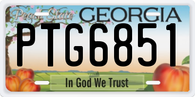 GA license plate PTG6851
