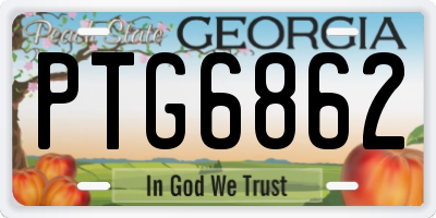 GA license plate PTG6862