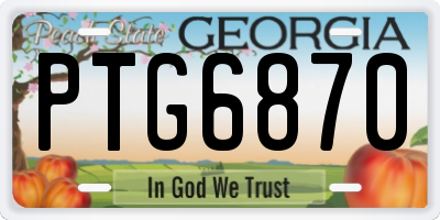 GA license plate PTG6870