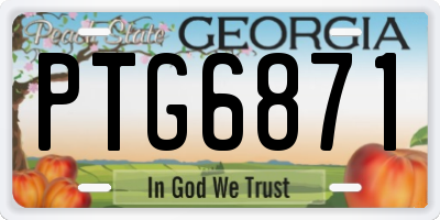 GA license plate PTG6871