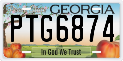 GA license plate PTG6874