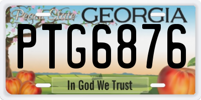 GA license plate PTG6876