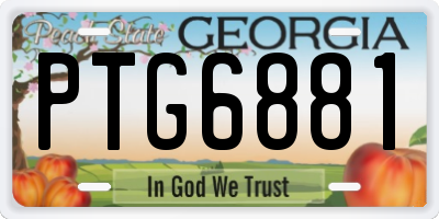 GA license plate PTG6881