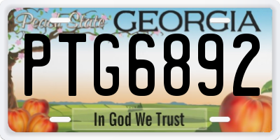 GA license plate PTG6892