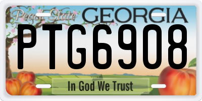 GA license plate PTG6908