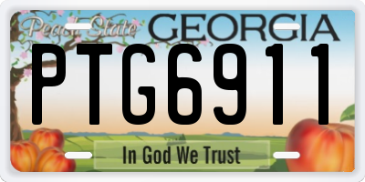 GA license plate PTG6911