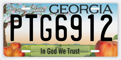 GA license plate PTG6912