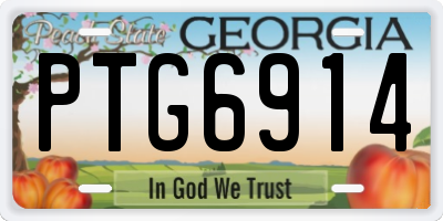 GA license plate PTG6914