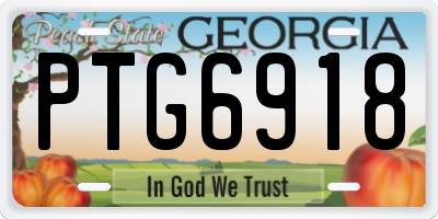 GA license plate PTG6918