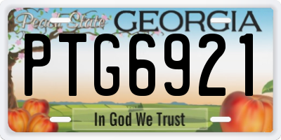 GA license plate PTG6921