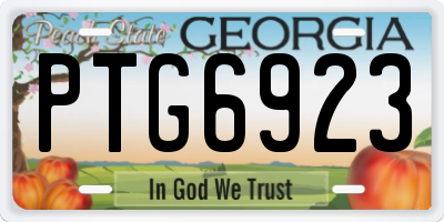 GA license plate PTG6923