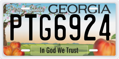 GA license plate PTG6924