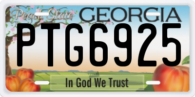GA license plate PTG6925