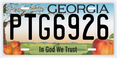 GA license plate PTG6926