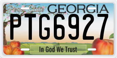 GA license plate PTG6927