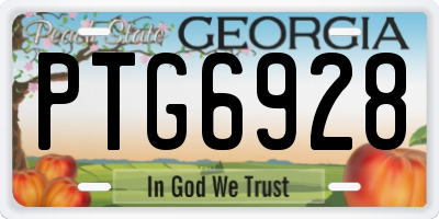 GA license plate PTG6928