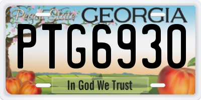GA license plate PTG6930
