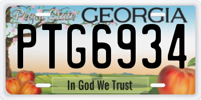 GA license plate PTG6934