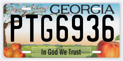 GA license plate PTG6936